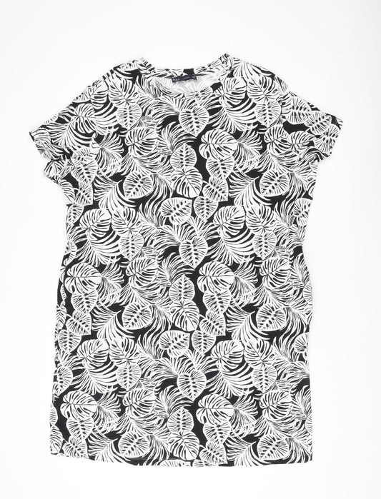 Marks and Spencer Women's Black Floral T-Shirt Dress