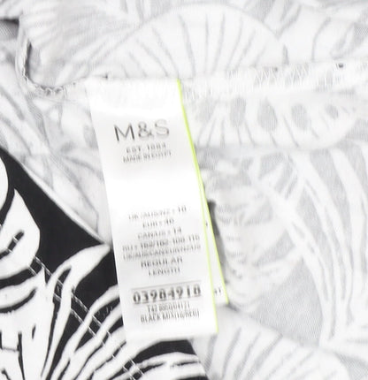 Marks and Spencer Women's Black Floral T-Shirt Dress