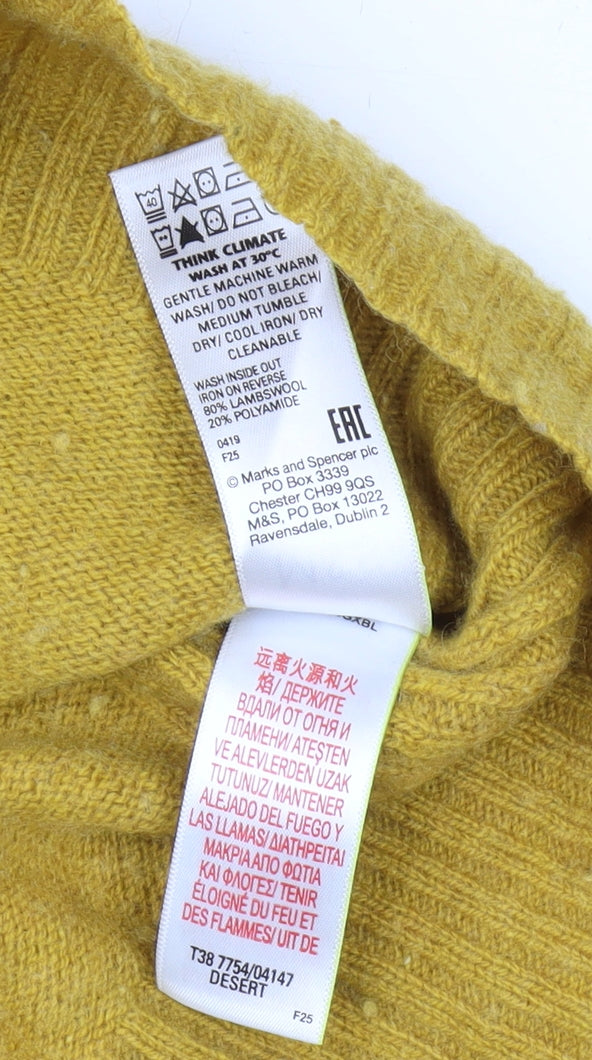 Womens UK Size 10 Marks and Spencer Yellow Pullover Jumper