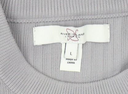 River Island Men’s Grey Pullover Jumper L