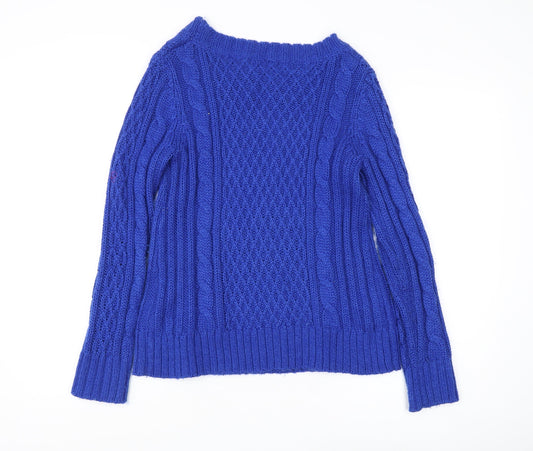 Womens UK Size 10 Mango Blue Pullover Jumper