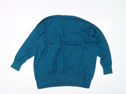 Capsule Women's Blue V-Neck Pullover Jumper Size 20