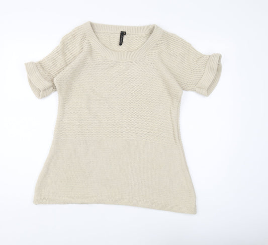 Womens UK Size 8 Topshop Beige Pullover Jumper