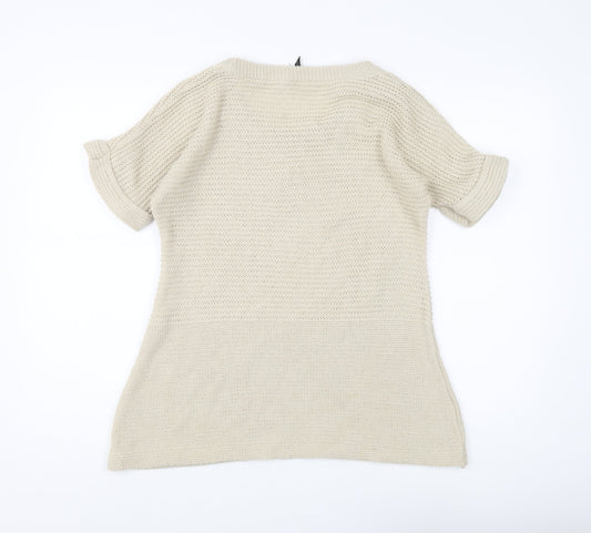Womens UK Size 8 Topshop Beige Pullover Jumper