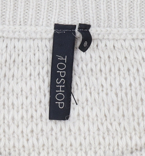 Womens UK Size 8 Topshop Beige Pullover Jumper