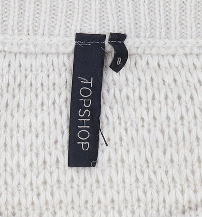 Womens UK Size 8 Topshop Beige Pullover Jumper