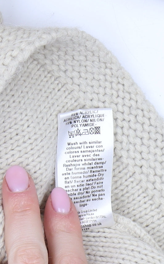 Womens UK Size 8 Topshop Beige Pullover Jumper