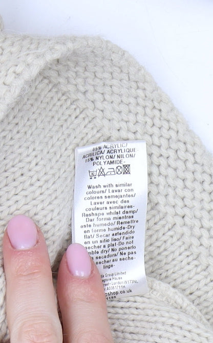 Womens UK Size 8 Topshop Beige Pullover Jumper