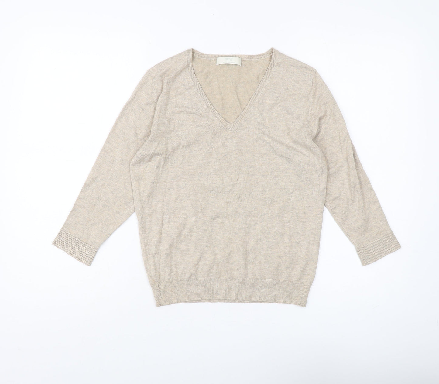 Womens UK Size 14 Marks and Spencer Beige Pullover Jumper