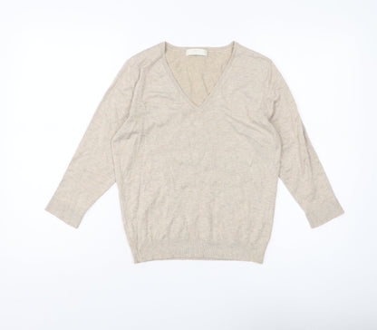 Womens UK Size 14 Marks and Spencer Beige Pullover Jumper