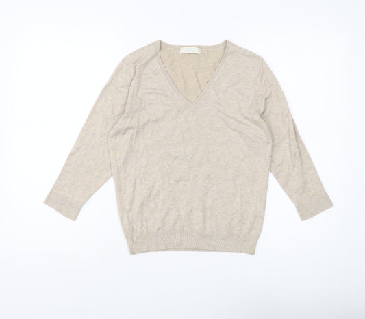 Womens UK Size 14 Marks and Spencer Beige Pullover Jumper