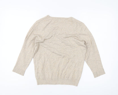 Womens UK Size 14 Marks and Spencer Beige Pullover Jumper
