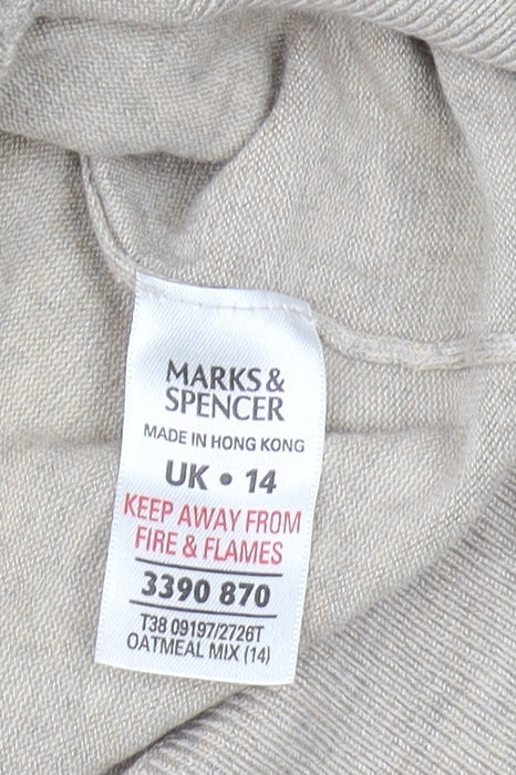 Womens UK Size 14 Marks and Spencer Beige Pullover Jumper