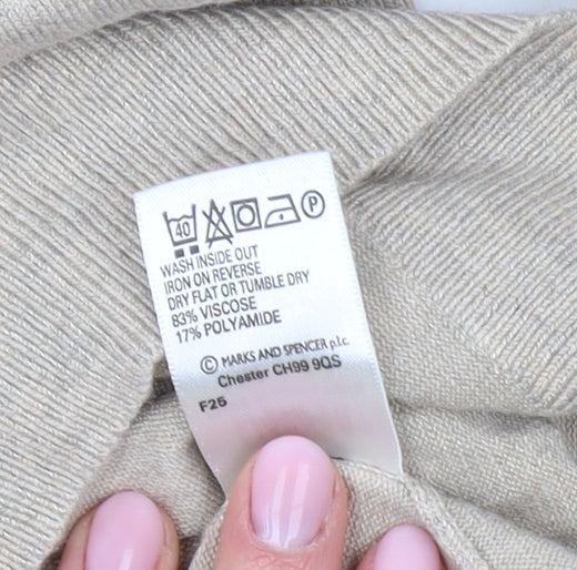 Womens UK Size 14 Marks and Spencer Beige Pullover Jumper