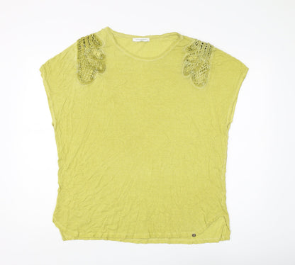 Cotton Brothers Women's Green XL Crochet Accent T-Shirt
