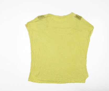 Cotton Brothers Women's Green XL Crochet Accent T-Shirt