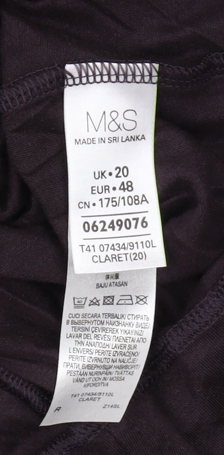 Womens UK Size 20 Marks and Spencer Purple  T-Shirt