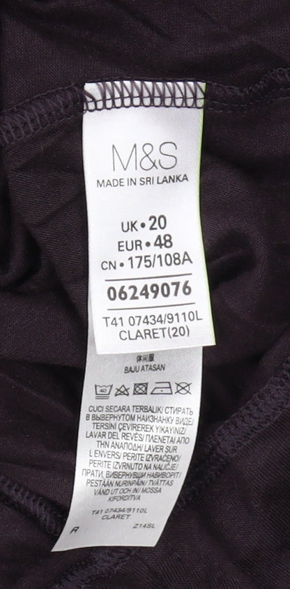 Womens UK Size 20 Marks and Spencer Purple  T-Shirt