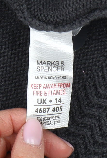 Womens UK Size 14 Marks and Spencer Grey Cardigan Jumper