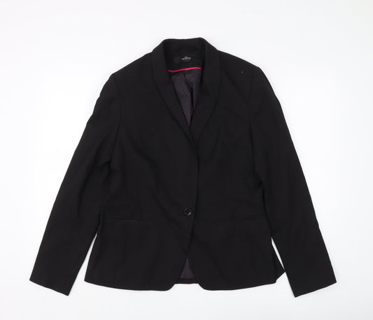 Next Women's Black Blazer, Size 14, Lined, Regular Fit