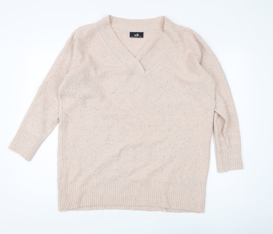 Womens UK Size M Wallis Beige Pullover Jumper