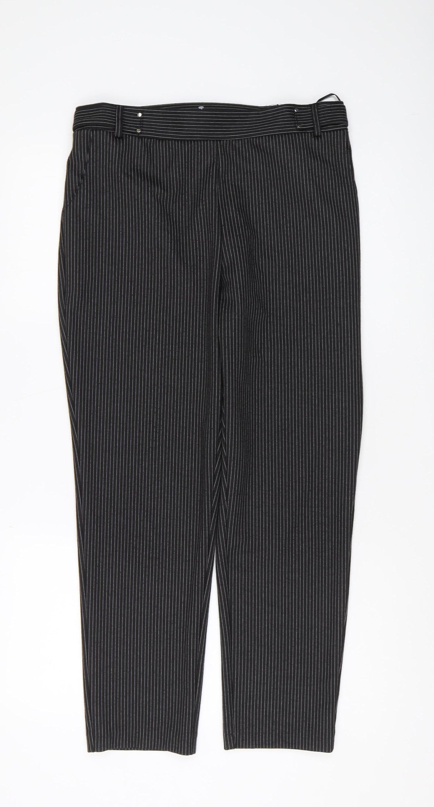Womens UK Size 14 Anna Rose Regular Fit Straight Black Trousers