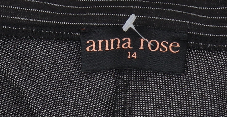 Womens UK Size 14 Anna Rose Regular Fit Straight Black Trousers