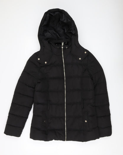 Womens UK Size S New Look Black Puffer Jacket