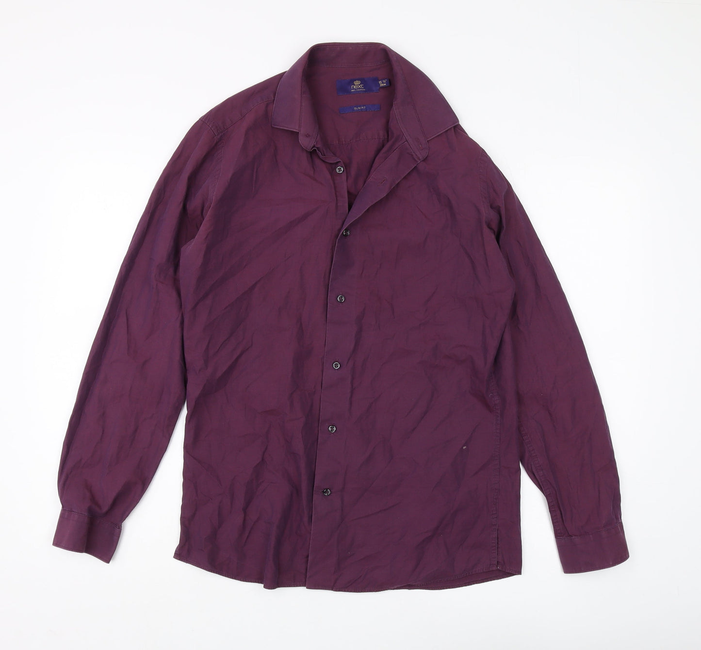Next Men's Purple Slim Fit Long Sleeve Shirt