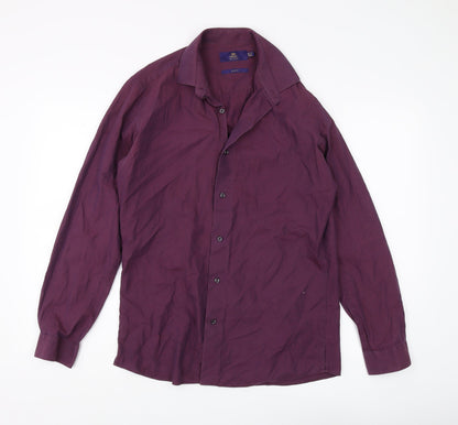 Next Men's Purple Slim Fit Long Sleeve Shirt