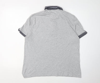 Ted Baker Men's Grey Polo Shirt Size L Button Accents