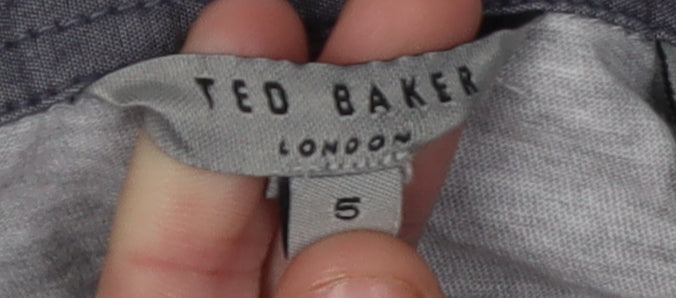 Ted Baker Men's Grey Polo Shirt Size L Button Accents