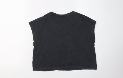 Barbie Girls Black Cropped T-Shirt 11-12 Years Graphic Logo