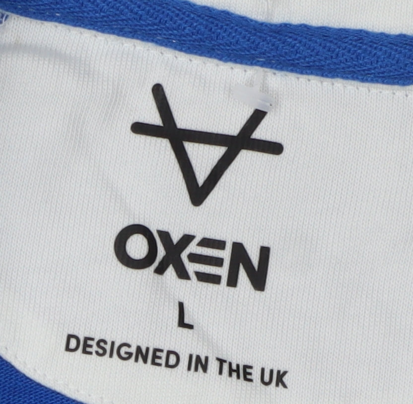 Oxen Unisex Blue Rugby Polo Shirt L