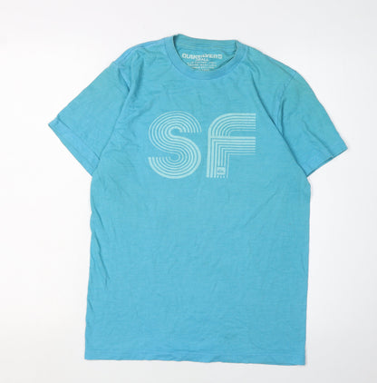 Quiksilver Men's Blue Graphic Print T-Shirt Small