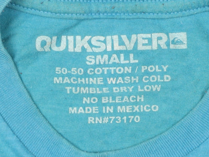 Quiksilver Men's Blue Graphic Print T-Shirt Small
