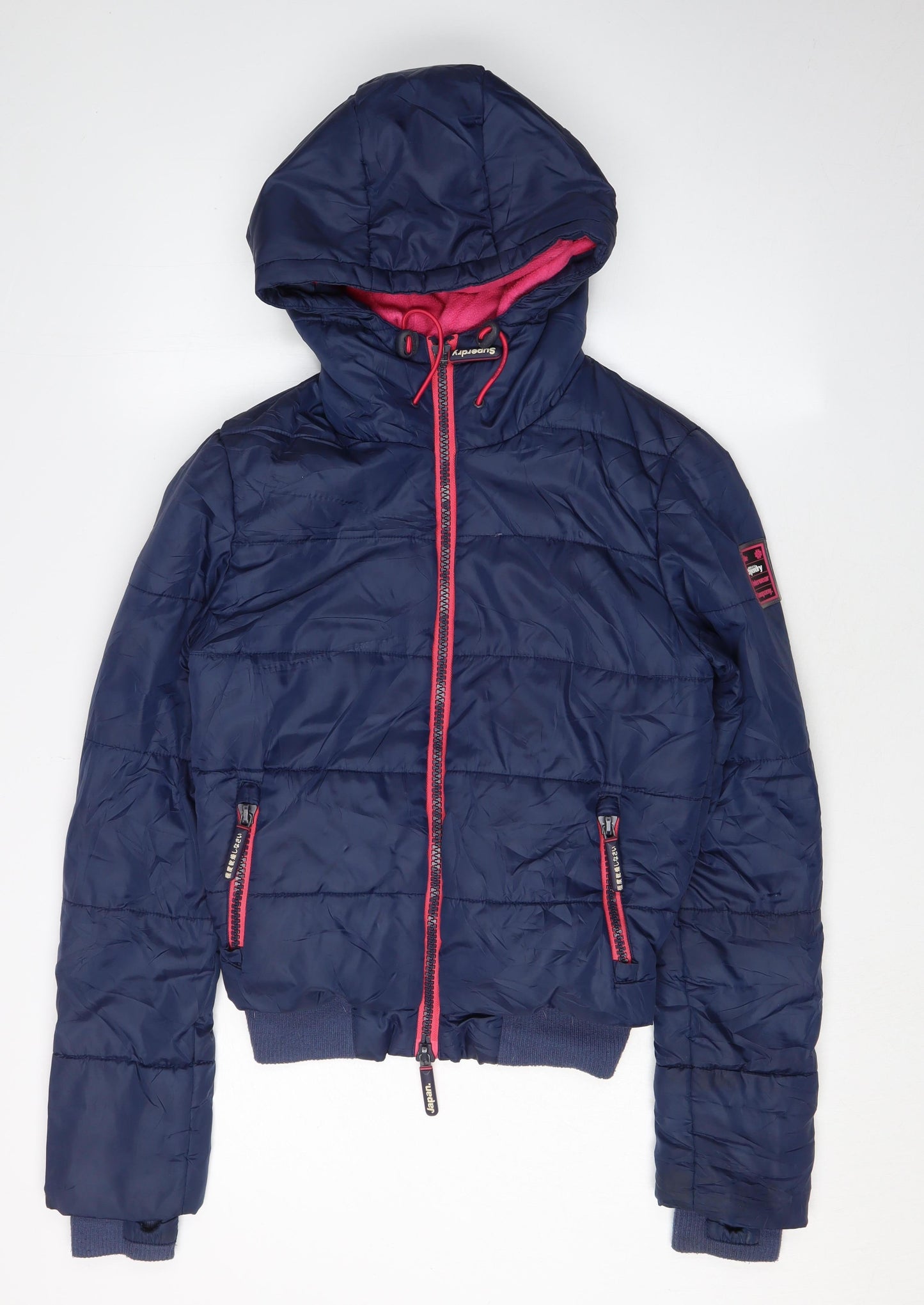 Womens UK Size XS Superdry Blue Puffer Jacket