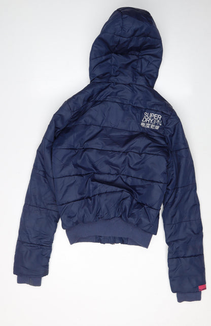 Womens UK Size XS Superdry Blue Puffer Jacket