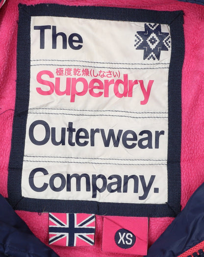 Womens UK Size XS Superdry Blue Puffer Jacket