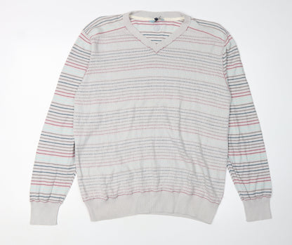 Fat Face Men's Multicoloured V-Neck Pullover Jumper M