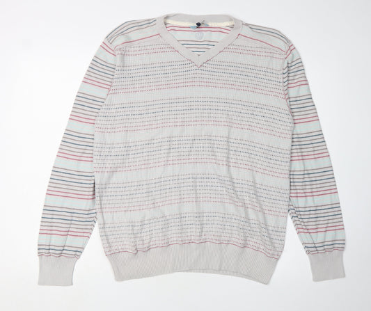 Fat Face Men's Multicoloured V-Neck Pullover Jumper M