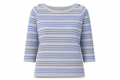 Country Casuals Petite Women's Grey Striped Pullover Jumper M