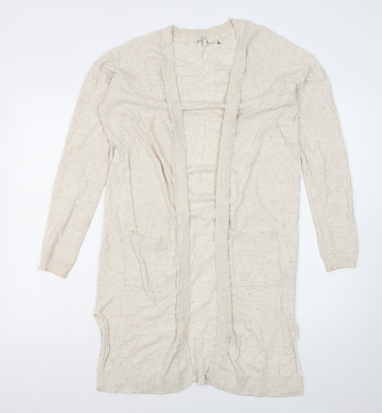 Womens UK Size 10 FatFace Beige Cardigan Jumper