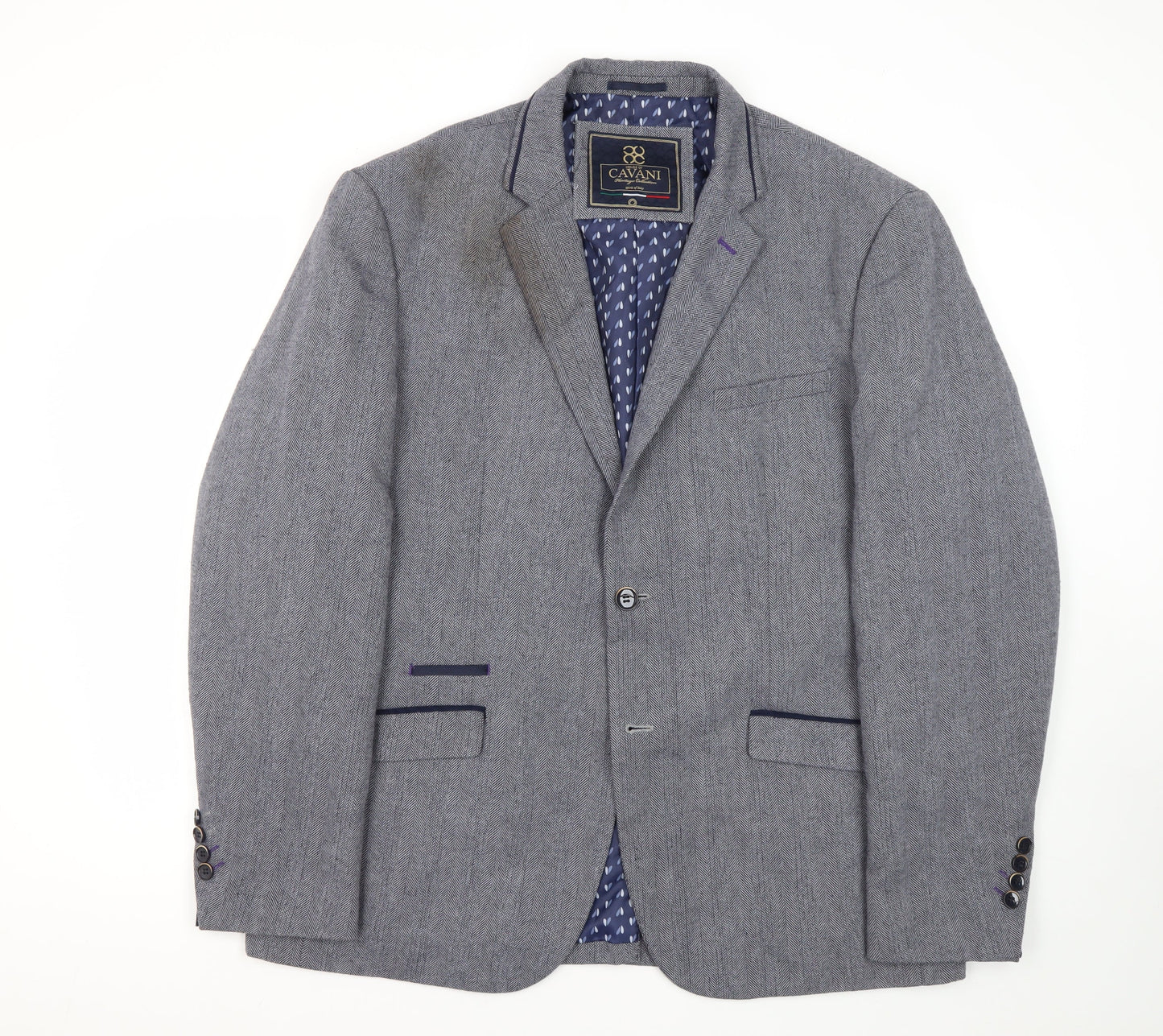 Mens UK Size 46 Cavani Regular Grey Suit Jacket