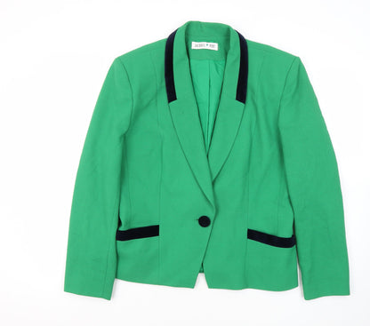Jacques Vert Green Women's Blazer Size 12 Regular Fit