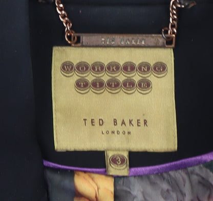 Ted Baker Women's Black Suit Jacket UK 8 Business Formal