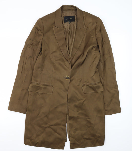 Massimo Dutti Women's Brown Blazer Size 6 Long Sleeve