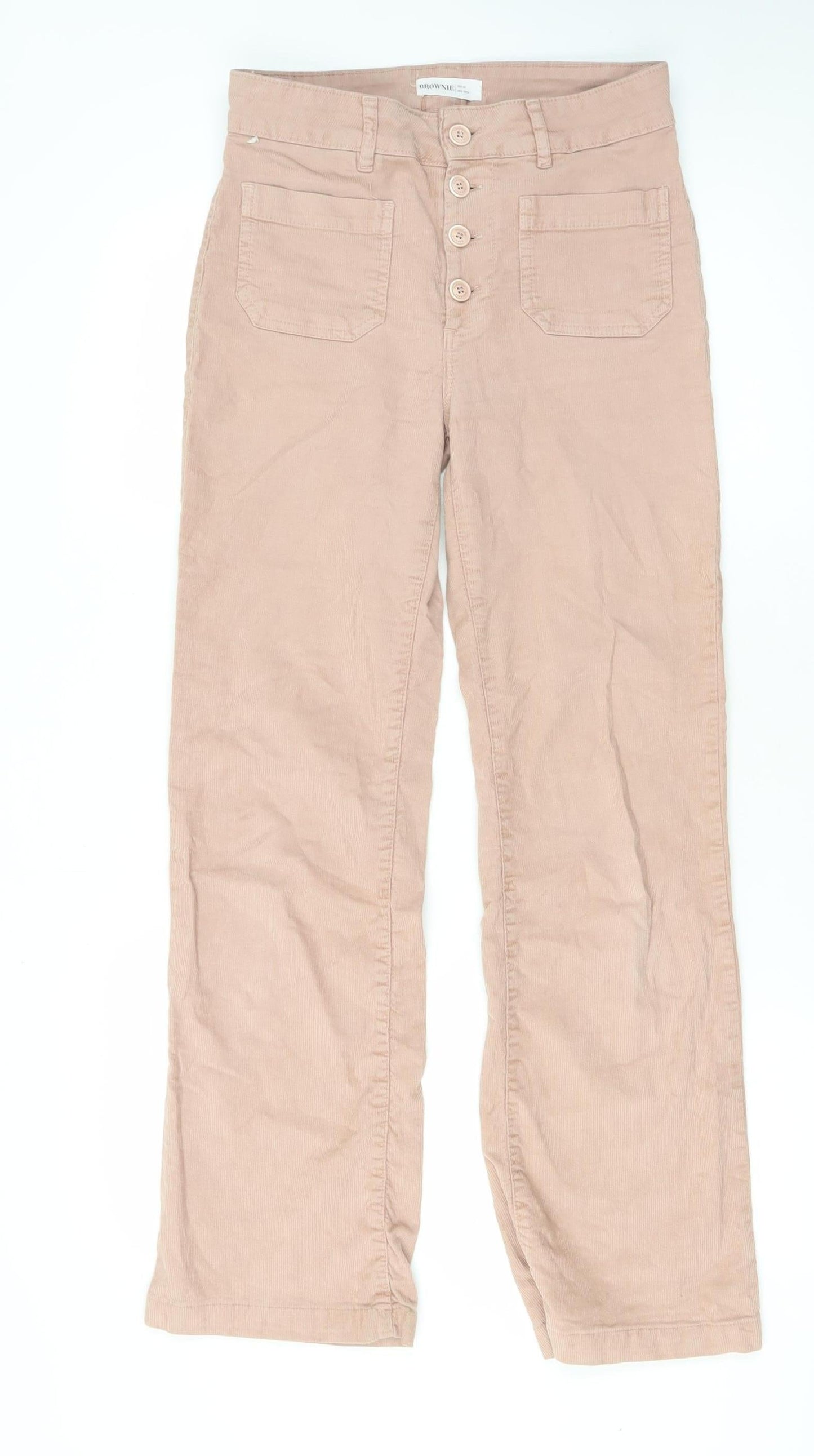 Brownie Women's Beige Straight Trousers XS