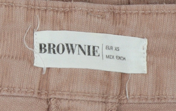 Brownie Women's Beige Straight Trousers XS