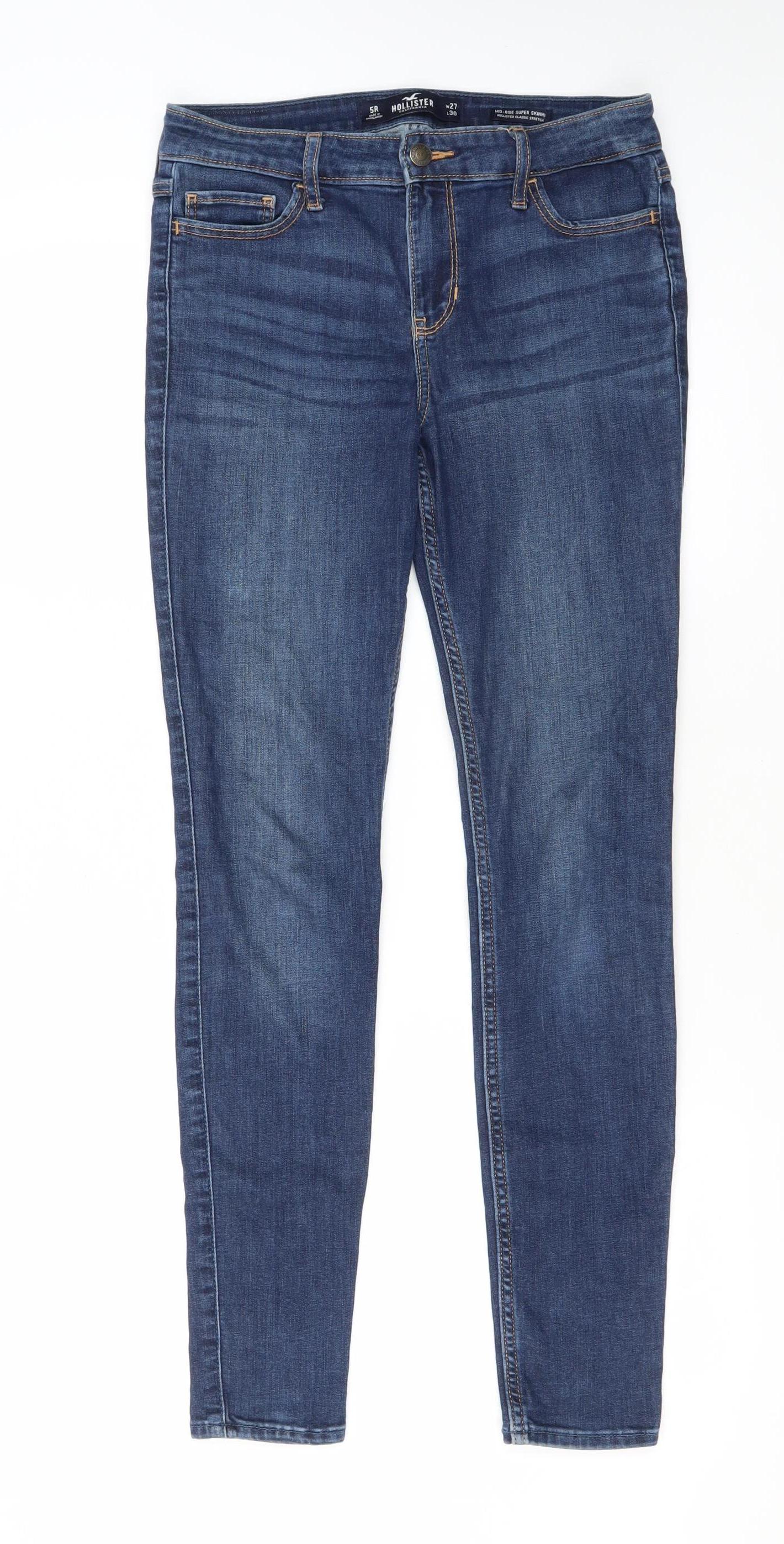 Hollister Women’s Blue Skinny Jeans, Regular Fit